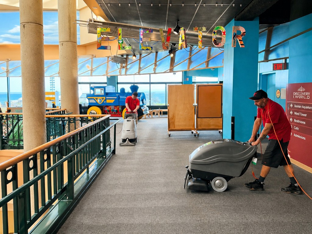 ND Cleaning team performing commercial carpet cleaning
