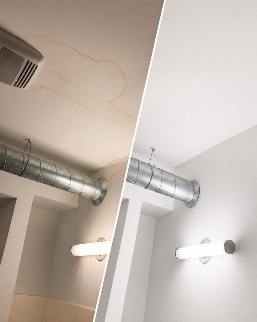 Before and after interior commercial painting repair